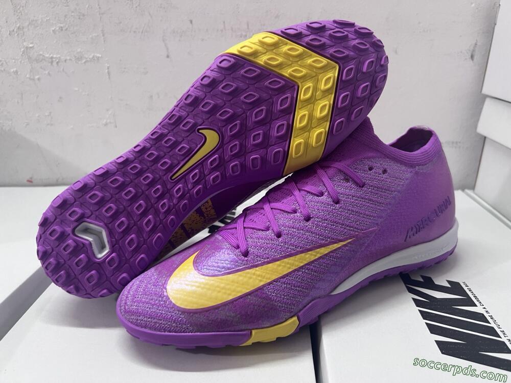 Nike Air Zoom Mercurial Vapor 16 Elite TF Low-Tops Football Shoes - Purple/Yellow/White