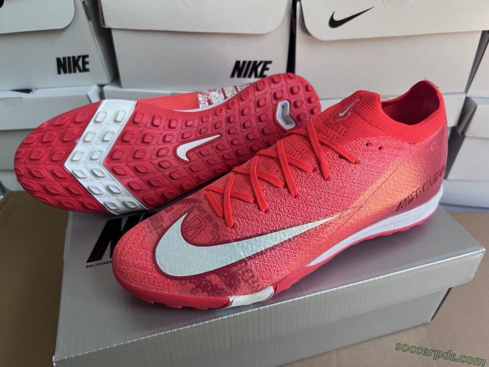 Nike Air Zoom Mercurial Vapor 16 Elite TF Low-Tops Football Shoes - Red/White