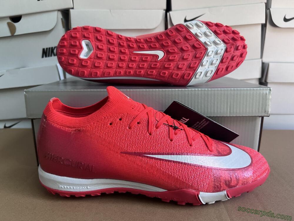 Nike Air Zoom Mercurial Vapor 16 Elite TF Low-Tops Football Shoes - Red/White