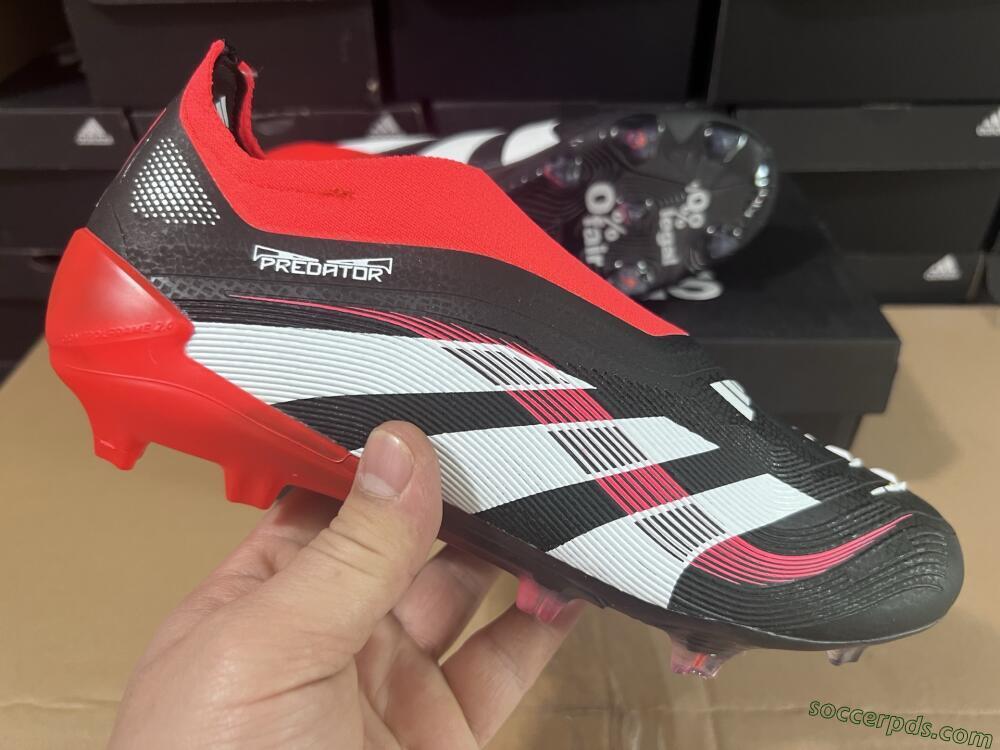 Adidas Predator Laceless Elite 25 FG Low-Tops Football Boots - Black/White/Red