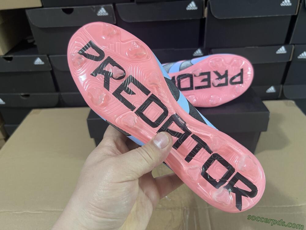 Adidas Predator Laceless Elite 25 FG Low-Tops Football Boots - Pink/Blue/Black