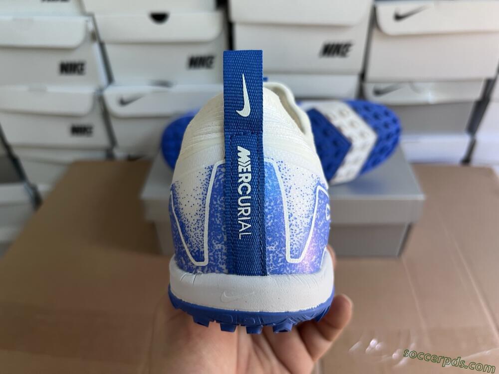 Nike Air Zoom Mercurial Vapor 16 Pro TF Low-Tops Football Shoes - White/Blue