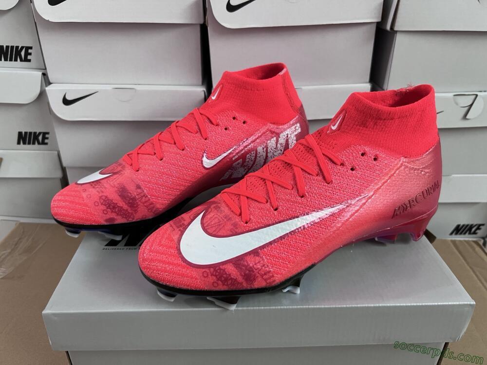 Nike Air Zoom Mercurial Superfly 10 Elite FG High-Tops Football Boots - Red/White