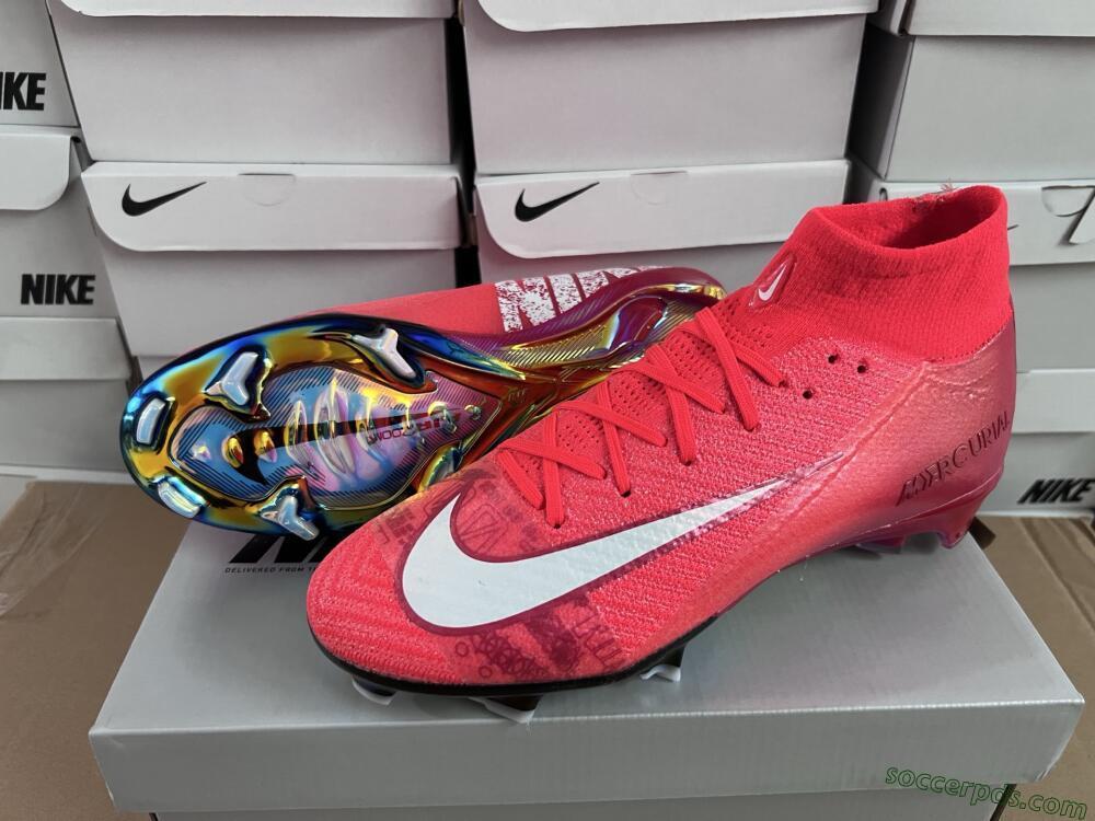 Nike Air Zoom Mercurial Superfly 10 Elite FG High-Tops Football Boots - Red/White