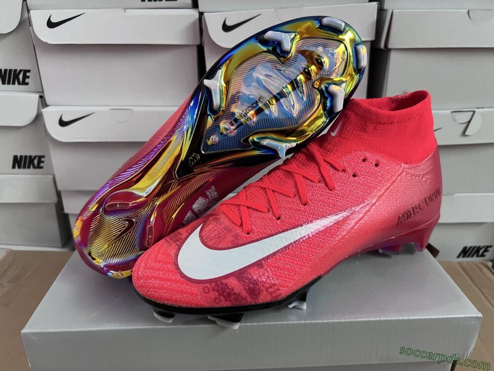 Nike Air Zoom Mercurial Superfly 10 Elite FG High-Tops Football Boots - Red/White