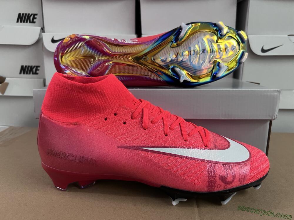 Nike Air Zoom Mercurial Superfly 10 Elite FG High-Tops Football Boots - Red/White