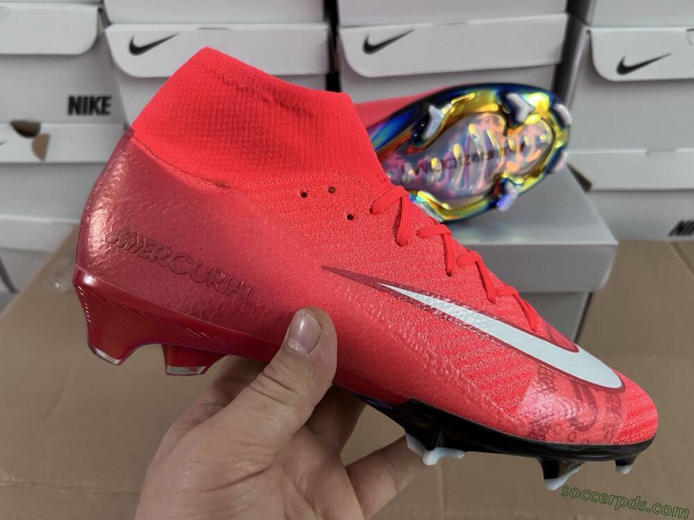 Nike Air Zoom Mercurial Superfly 10 Elite FG High-Tops Football Boots - Red/White