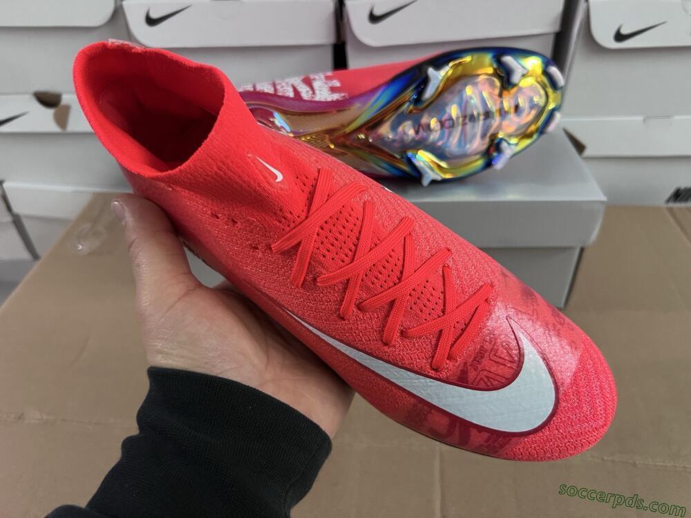 Nike Air Zoom Mercurial Superfly 10 Elite FG High-Tops Football Boots - Red/White