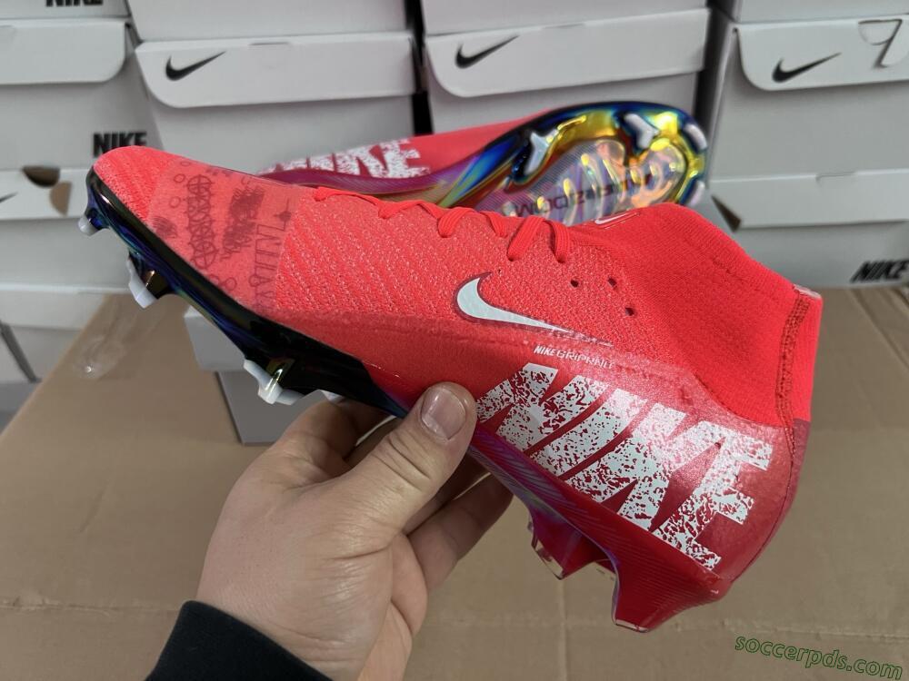 Nike Air Zoom Mercurial Superfly 10 Elite FG High-Tops Football Boots - Red/White