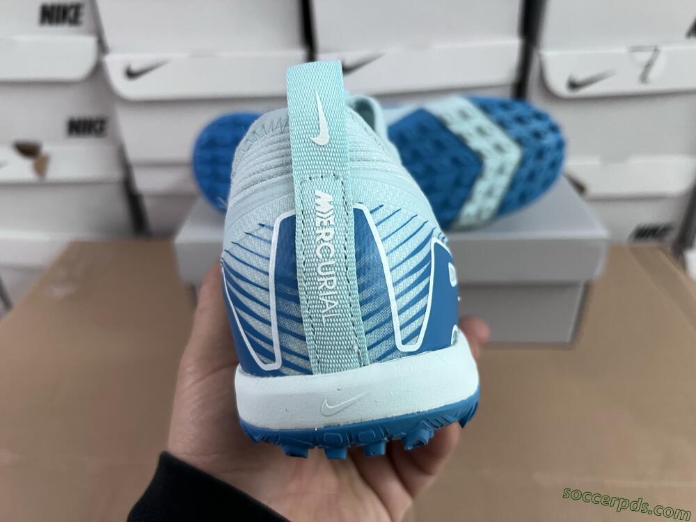 Nike Air Zoom Mercurial Vapor 16 Elite TF Low-Tops Football Shoes - Jade/Blue/White