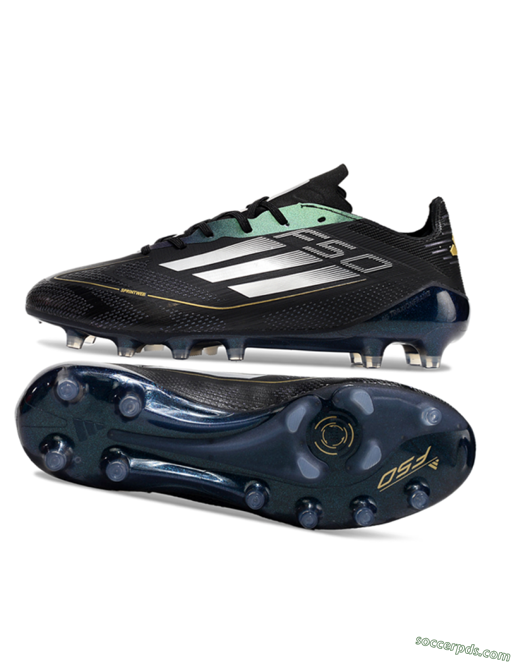 Adidas F50 Elite AG Low-Tops Football Boots - Black/Silver/Gold 0