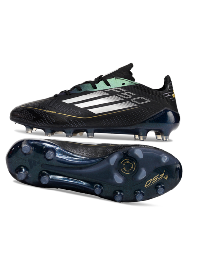 Adidas F50 Elite AG Low-Tops Football Boots - Black/Silver/Gold