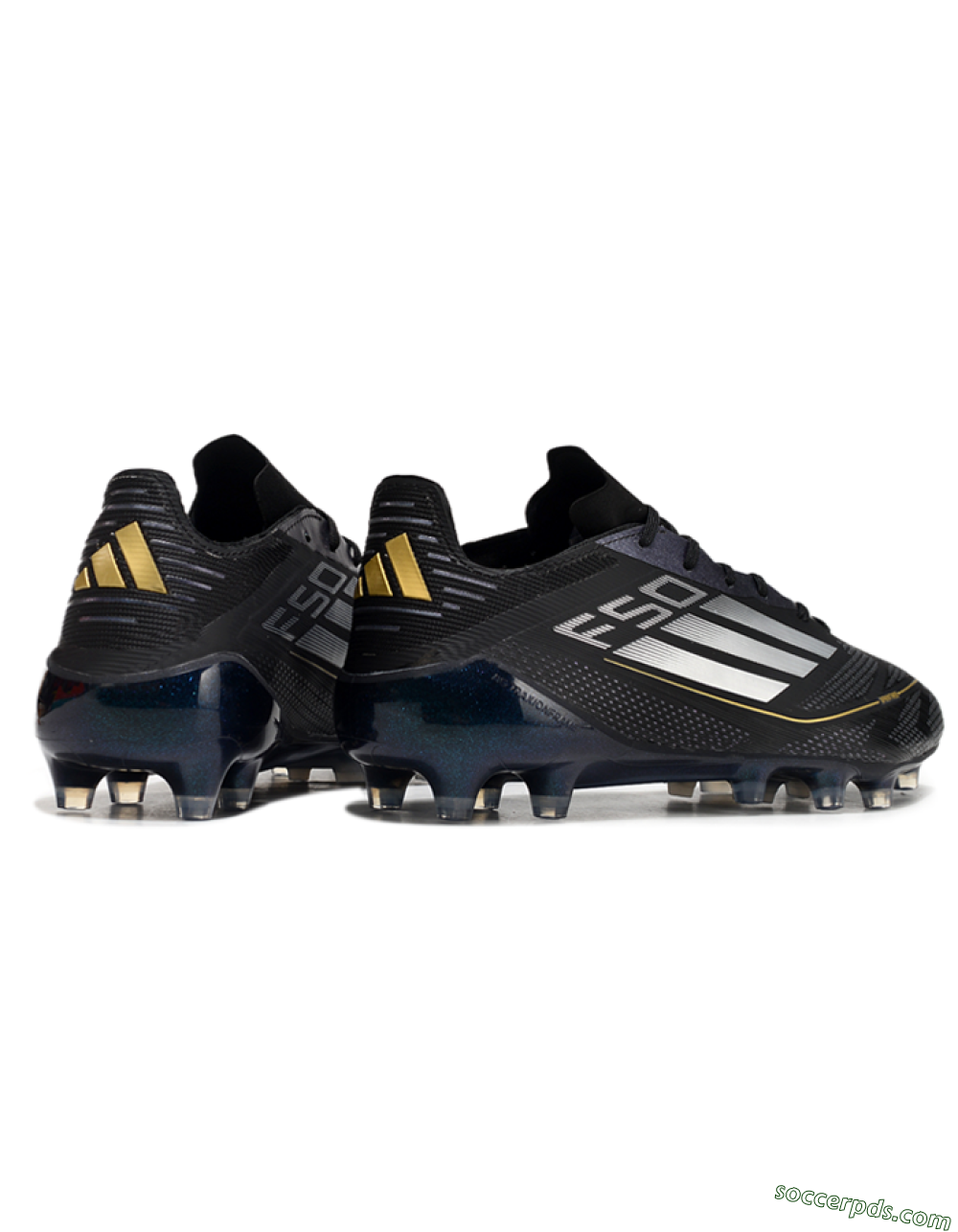 Adidas F50 Elite AG Low-Tops Football Boots - Black/Silver/Gold 6