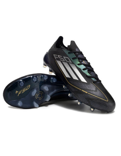Adidas F50 Elite AG Low-Tops Football Boots - Black/Silver/Gold