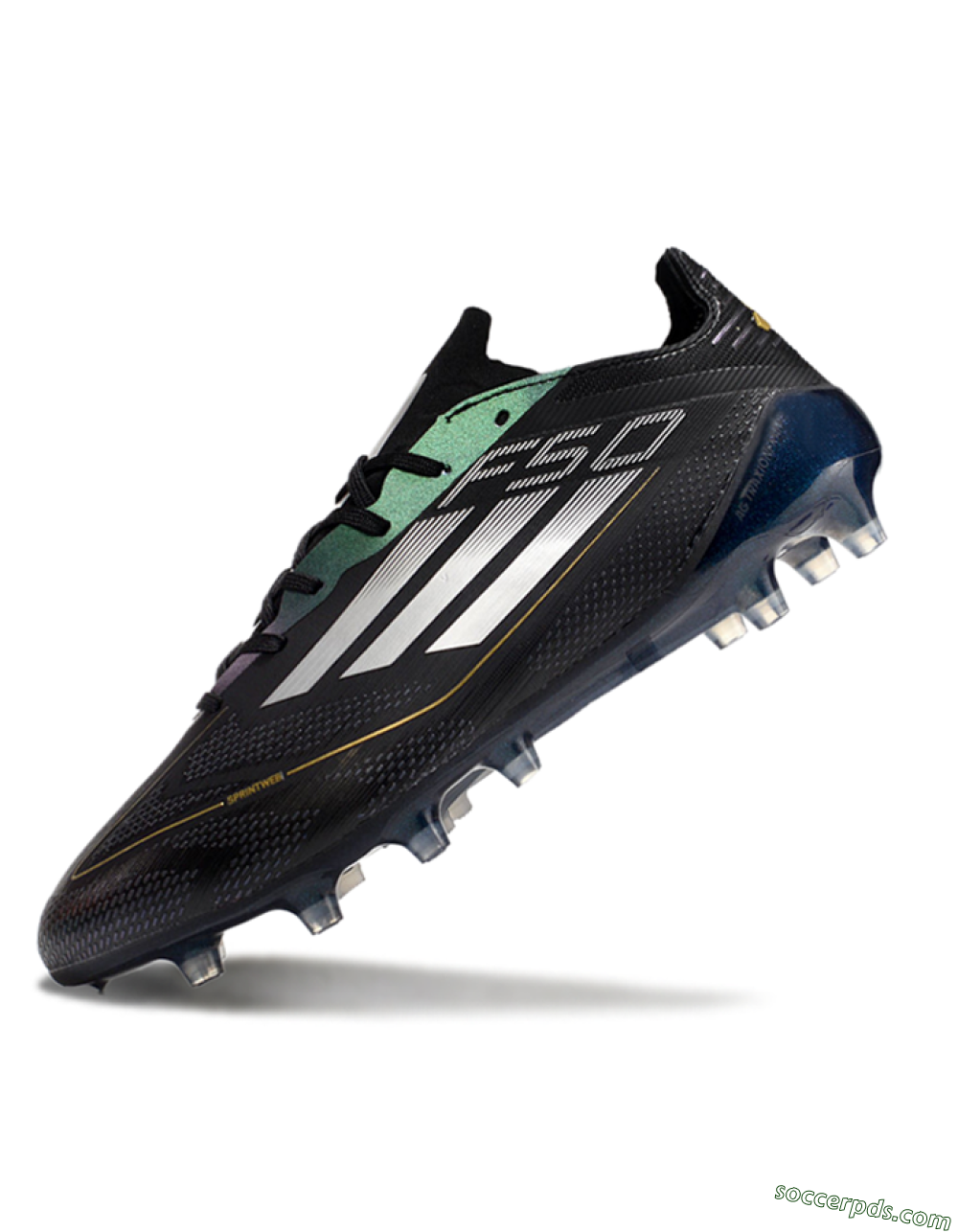 Adidas F50 Elite AG Low-Tops Football Boots - Black/Silver/Gold 5