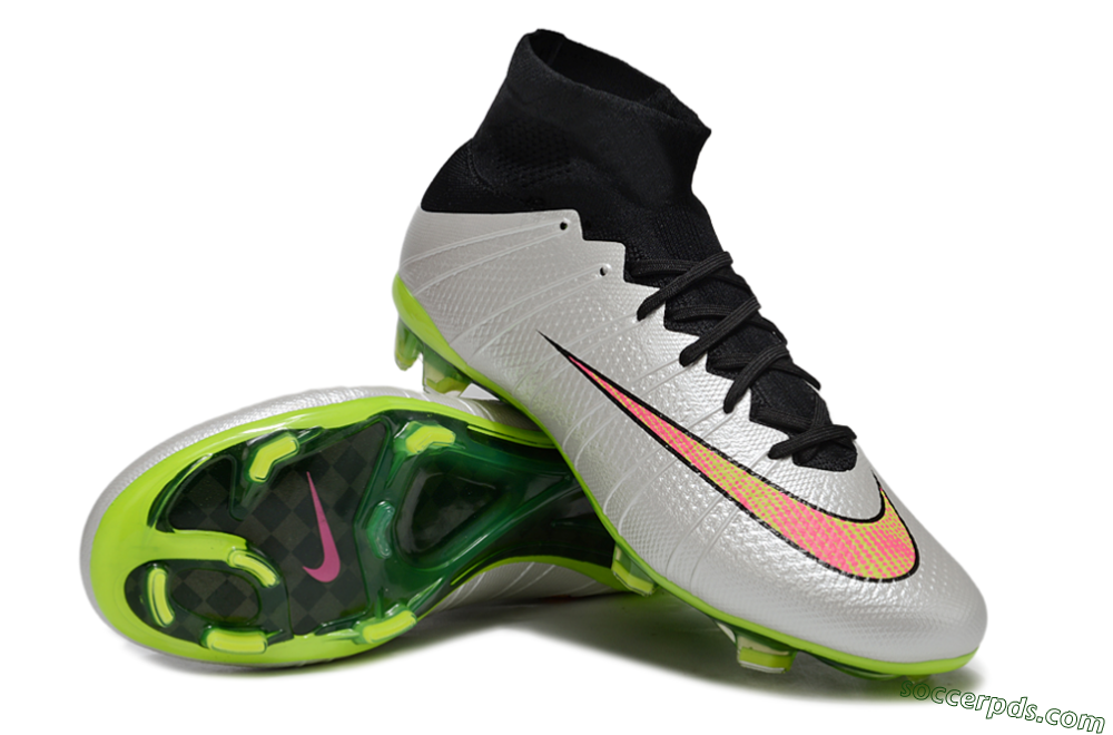 Nike Mercurial Superfly 4 CR7 FG High-Tops Football Boots - Silver/Pink/Black/Yellow 3