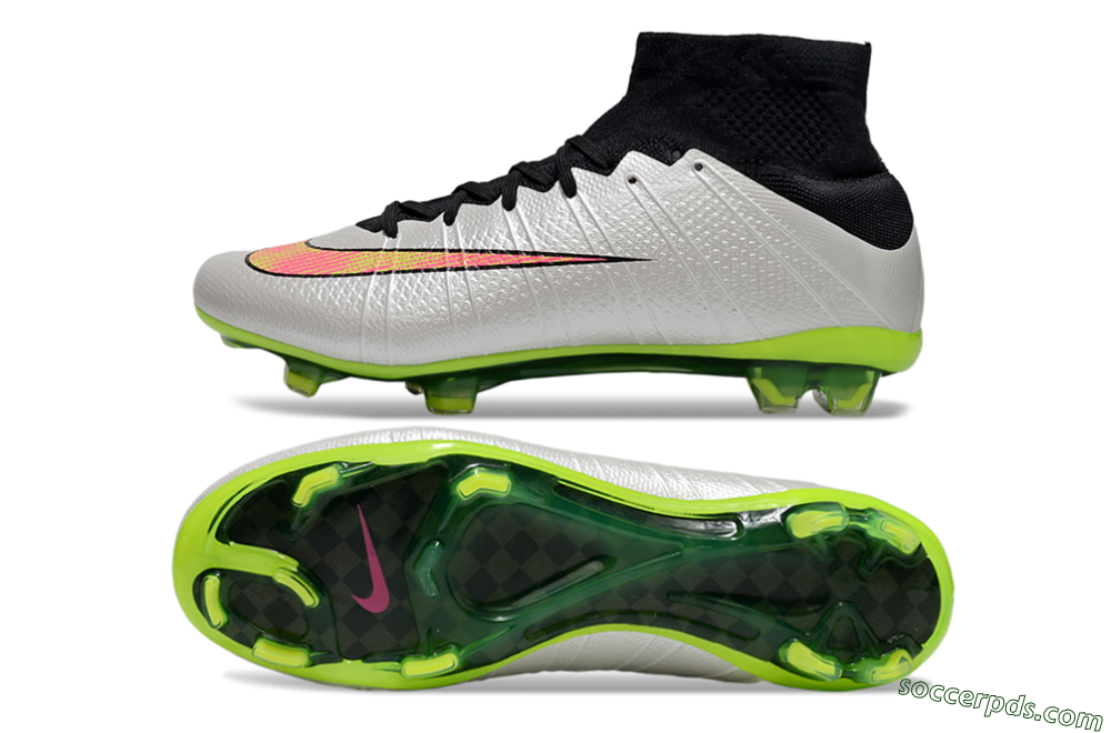 Nike Mercurial Superfly 4 CR7 FG High-Tops Football Boots - Silver/Pink/Black/Yellow 0
