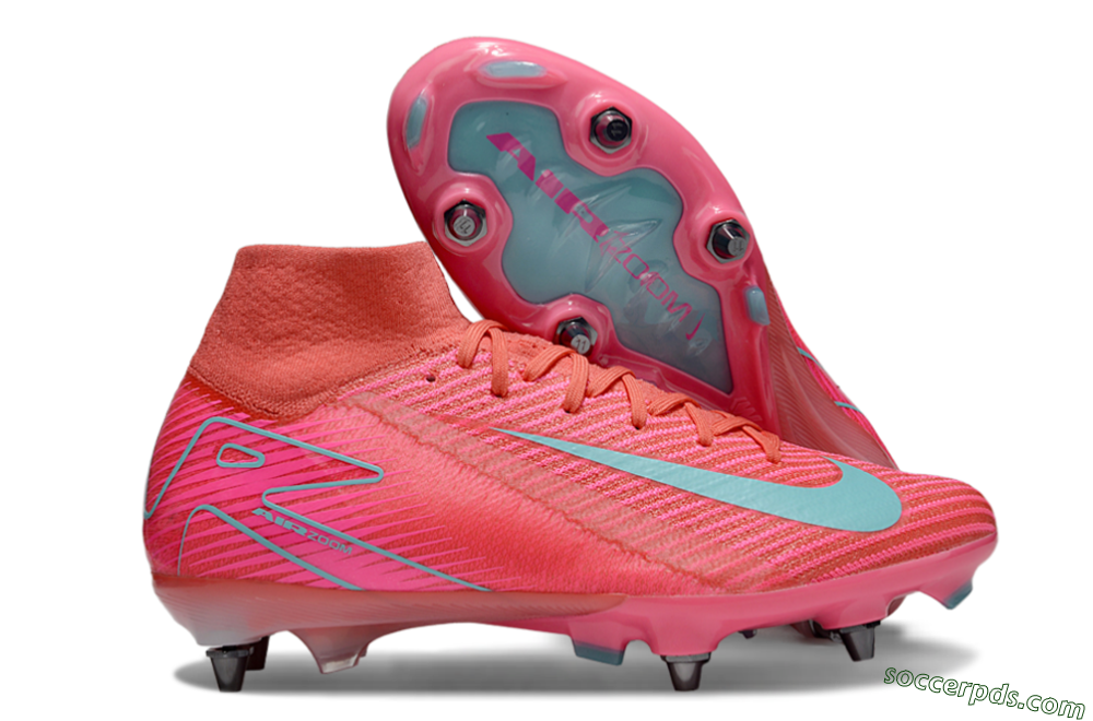Nike Air Zoom Mercurial Superfly 10 Elite SG High-Tops Football Boots - Pink/Jade 1