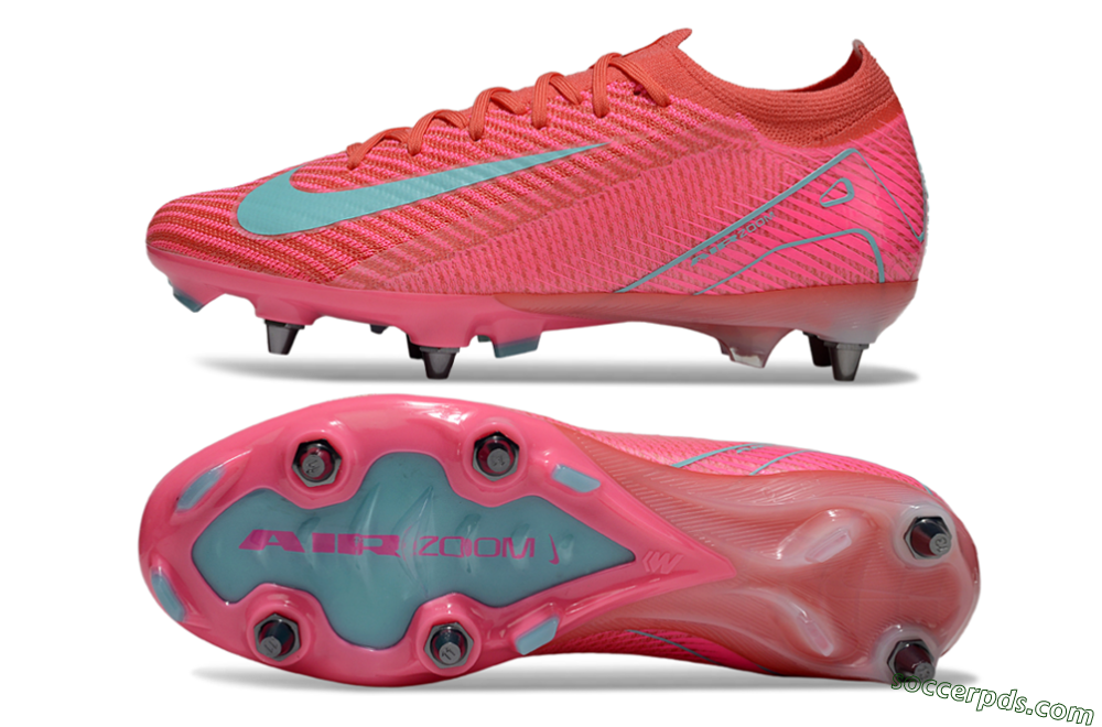 Nike Air Zoom Mercurial Vapor 16 Elite SG Low-Tops Football Boots - Red/Jade/Pink 0