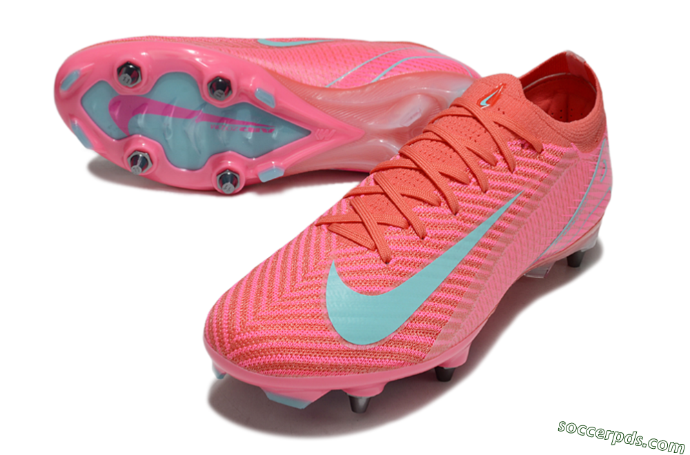Nike Air Zoom Mercurial Vapor 16 Elite SG Low-Tops Football Boots - Red/Jade/Pink 3