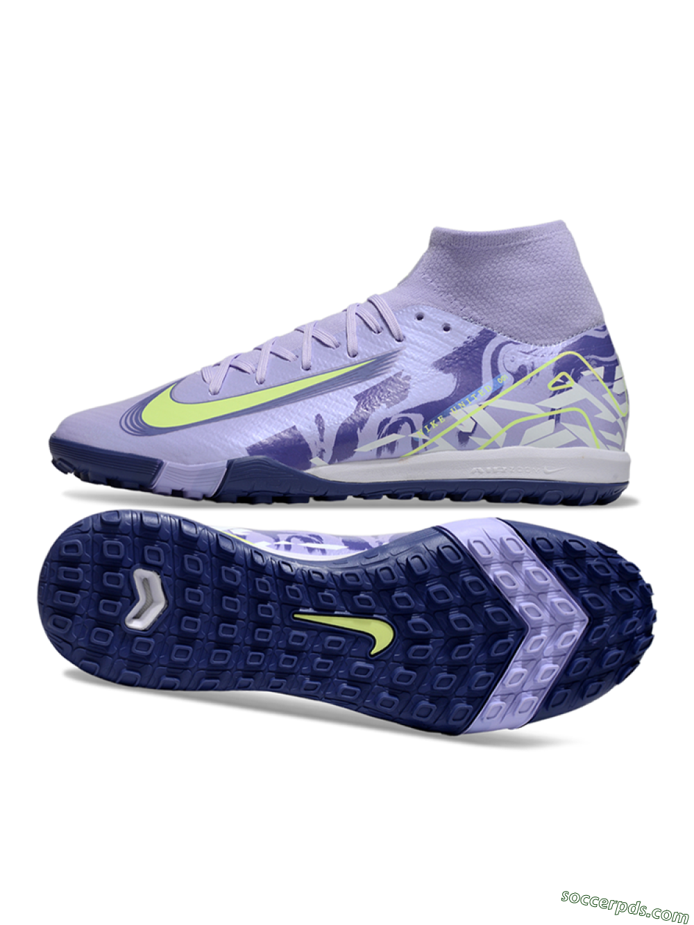 Nike Air Zoom Mercurial Superfly 10 Elite TF High-Tops Football Shoes - Purple/Yellow/White 0