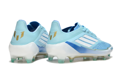 Messi x Adidas F50 Elite FG Low-Tops Football Boots - Blue/Jade/White