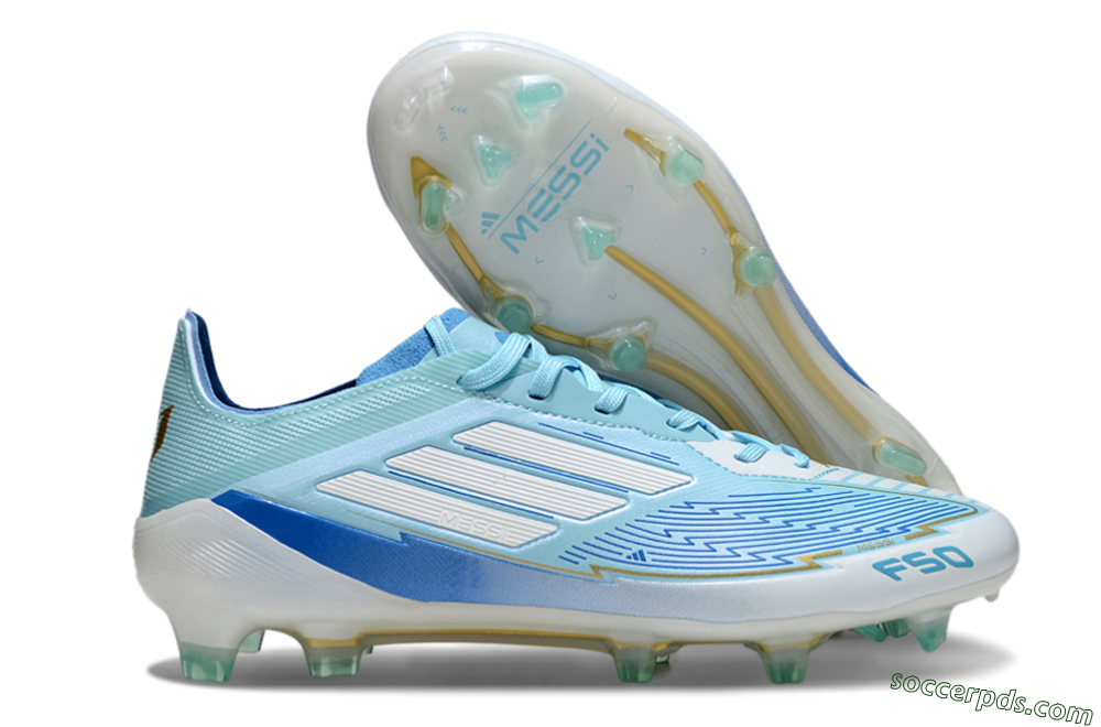 Messi x Adidas F50 Elite FG Low-Tops Football Boots - Blue/Jade/White 1