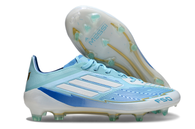 Messi x Adidas F50 Elite FG Low-Tops Football Boots - Blue/Jade/White