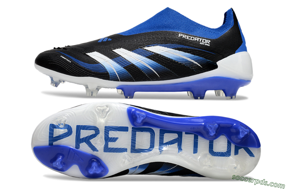 Adidas Predator Elite 25 Laceless FG Low-Tops Football Boots - Black/Blue/White 0