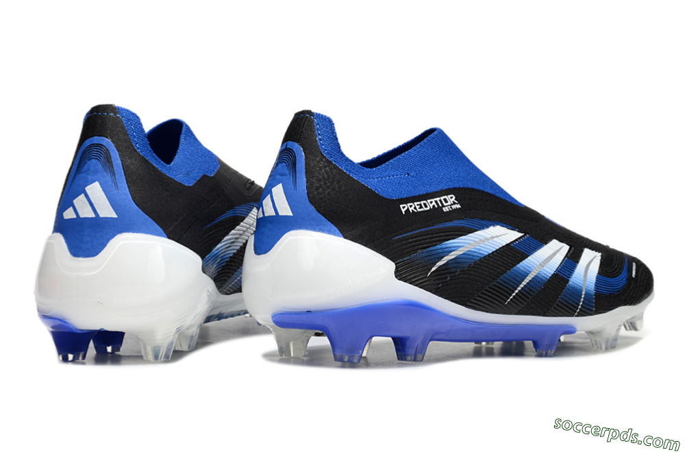 Adidas Predator Elite 25 Laceless FG Low-Tops Football Boots - Black/Blue/White 6