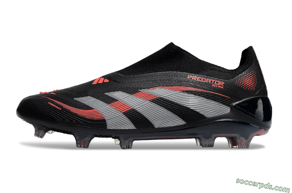 Adidas Predator Elite 25 Laceless FG Low-Tops Football Boots - Black/Red/Grey 2
