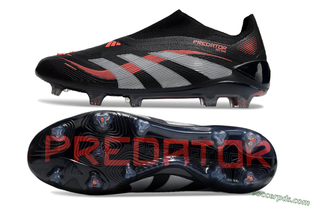 Adidas Predator Elite 25 Laceless FG Low-Tops Football Boots - Black/Red/Grey 0