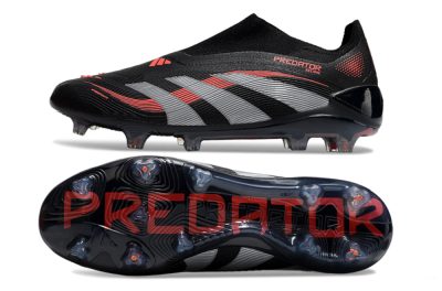 Adidas Predator Elite 25 Laceless FG Low-Tops Football Boots - Black/Red/Grey