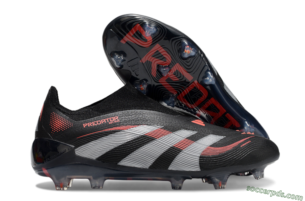 Adidas Predator Elite 25 Laceless FG Low-Tops Football Boots - Black/Red/Grey 1