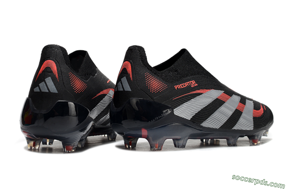 Adidas Predator Elite 25 Laceless FG Low-Tops Football Boots - Black/Red/Grey 6