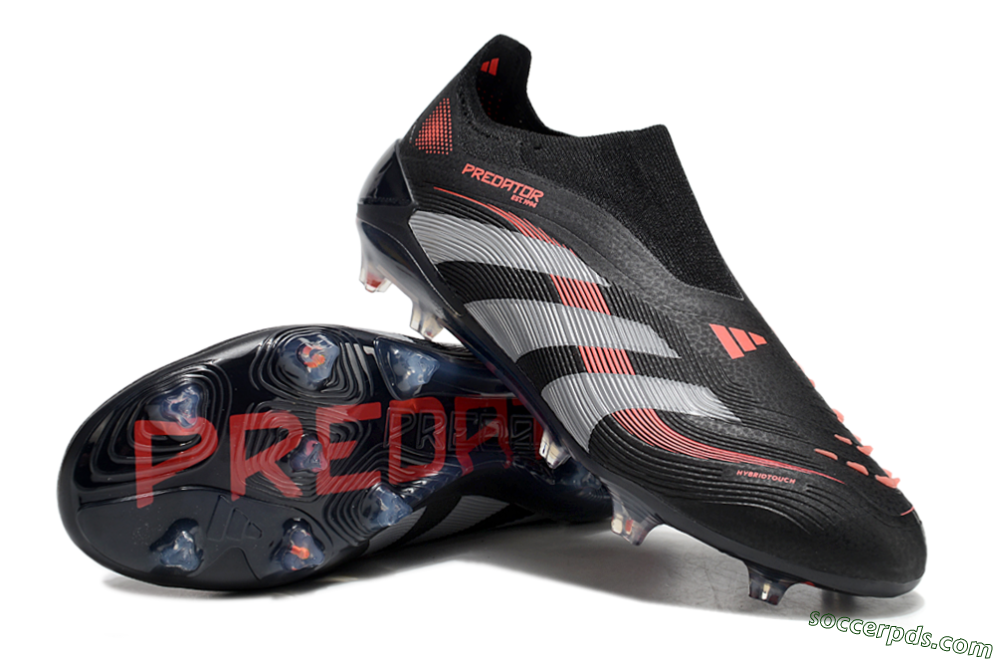 Adidas Predator Elite 25 Laceless FG Low-Tops Football Boots - Black/Red/Grey 3