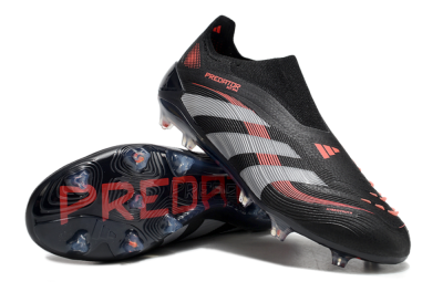 Adidas Predator Elite 25 Laceless FG Low-Tops Football Boots - Black/Red/Grey