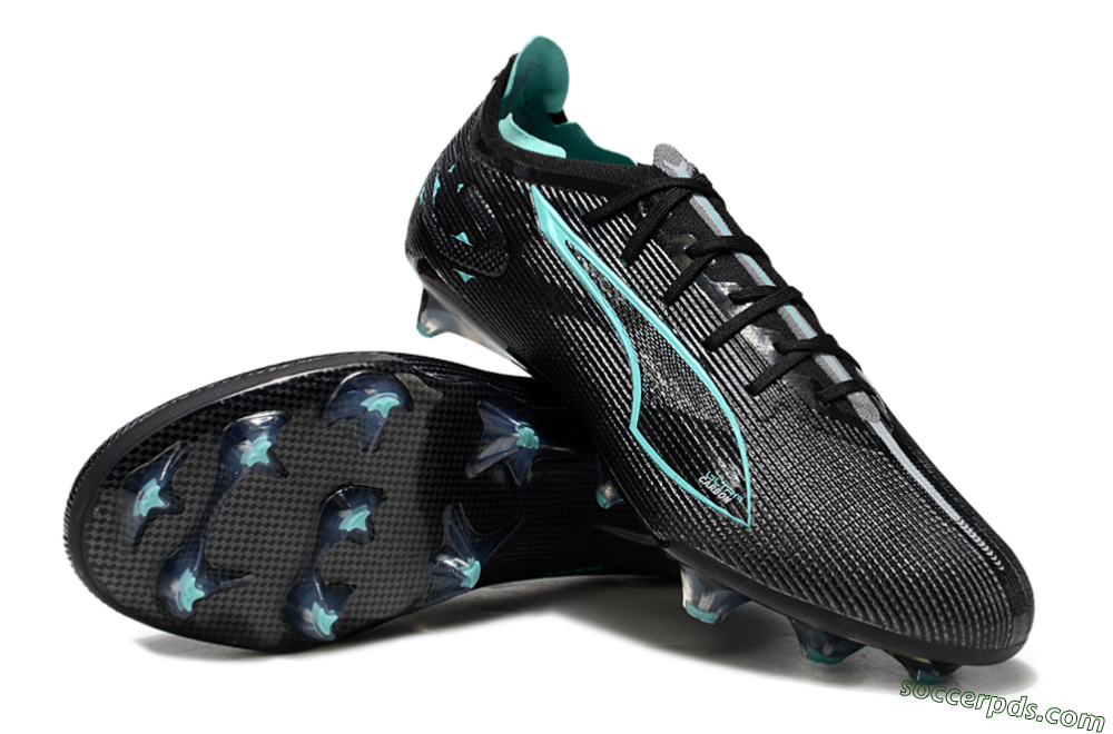 Puma Ultra 5 Ultimate FG Low-Tops Football Boots - Black/Jade 3