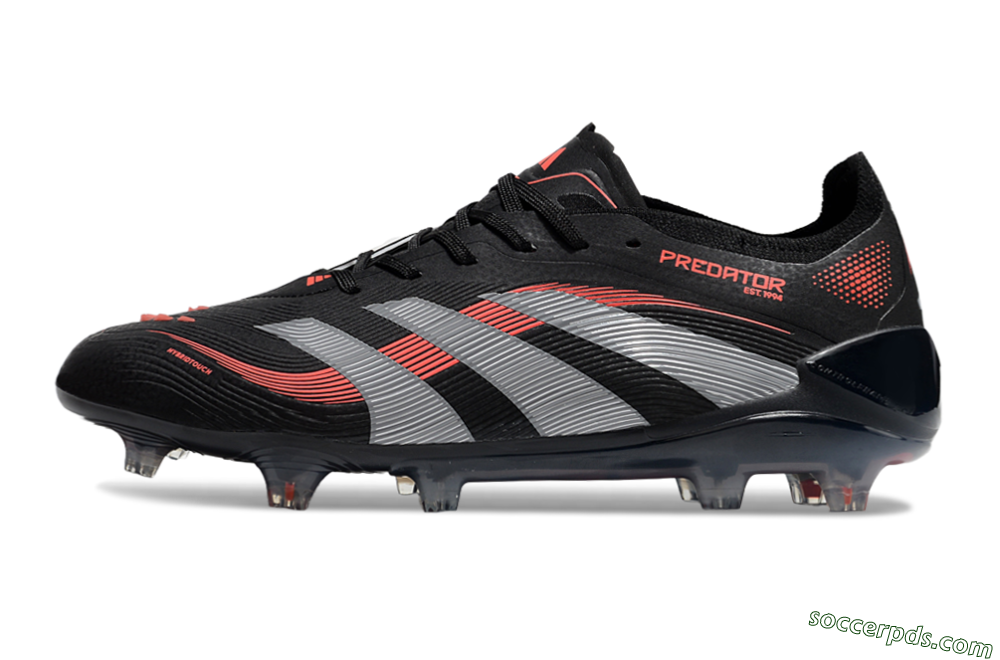 Adidas Predator Elite 25 FG Low-Tops Football Boots - Black/Red/Grey 2