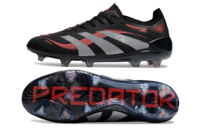 Adidas Predator Elite 25 FG Low-Tops Football Boots - Black/Red/Grey