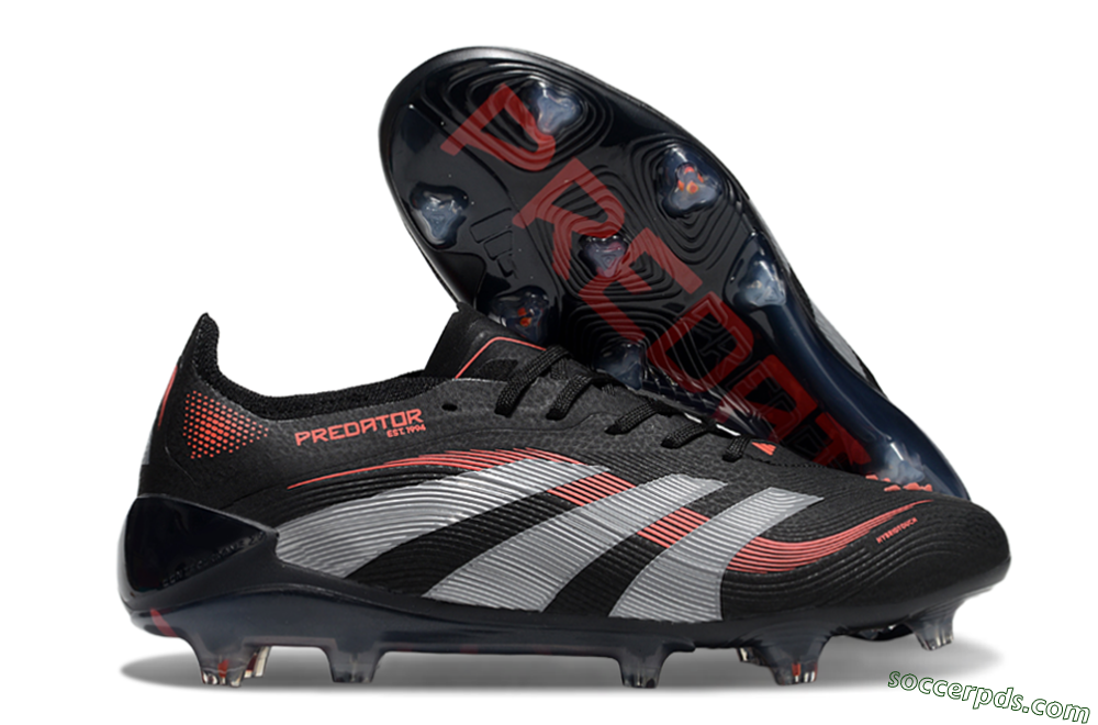 Adidas Predator Elite 25 FG Low-Tops Football Boots - Black/Red/Grey 1