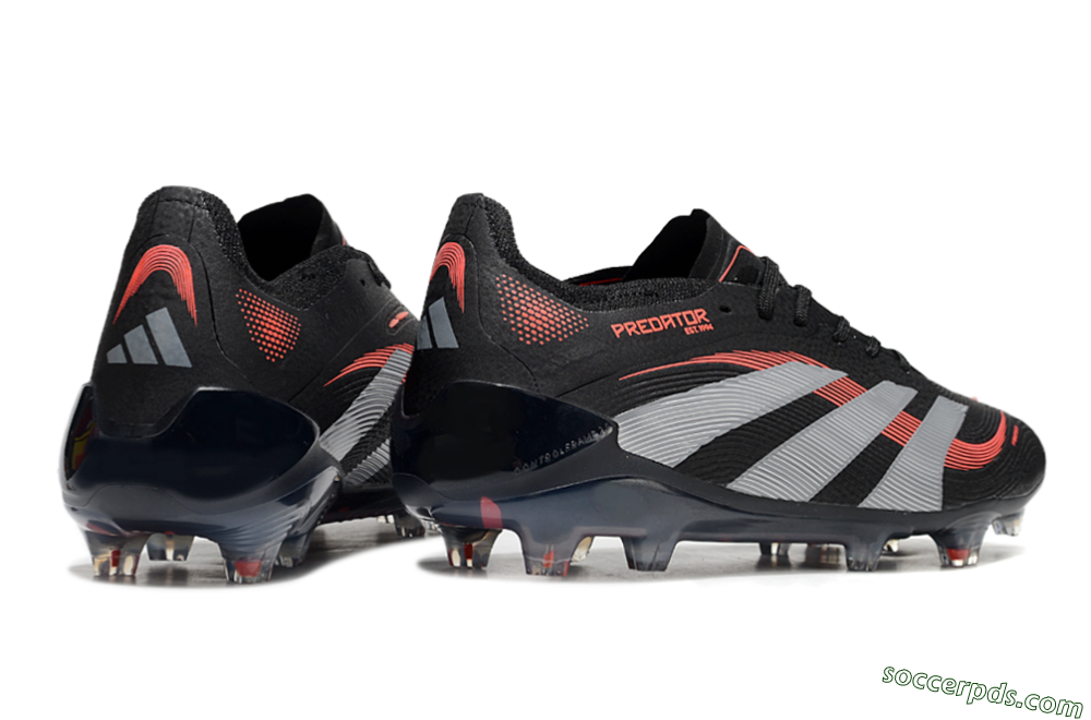 Adidas Predator Elite 25 FG Low-Tops Football Boots - Black/Red/Grey 6