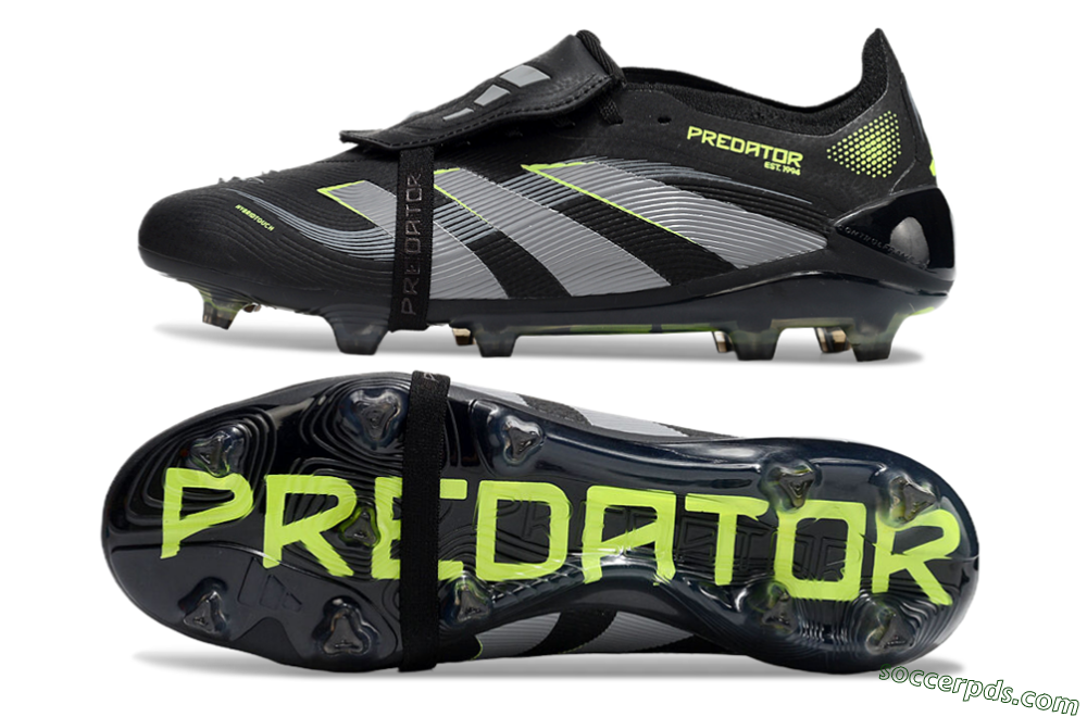 Adidas Predator Elite 25 Foldover Tongue FG Low-Tops Football Boots - Black/Yellow/Grey 0
