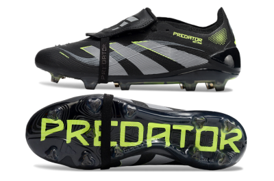 Adidas Predator Elite 25 Foldover Tongue FG Low-Tops Football Boots - Black/Yellow/Grey