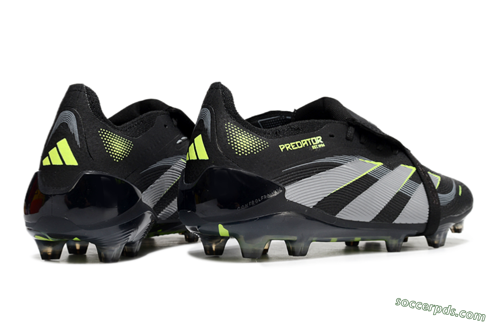Adidas Predator Elite 25 Foldover Tongue FG Low-Tops Football Boots - Black/Yellow/Grey 6