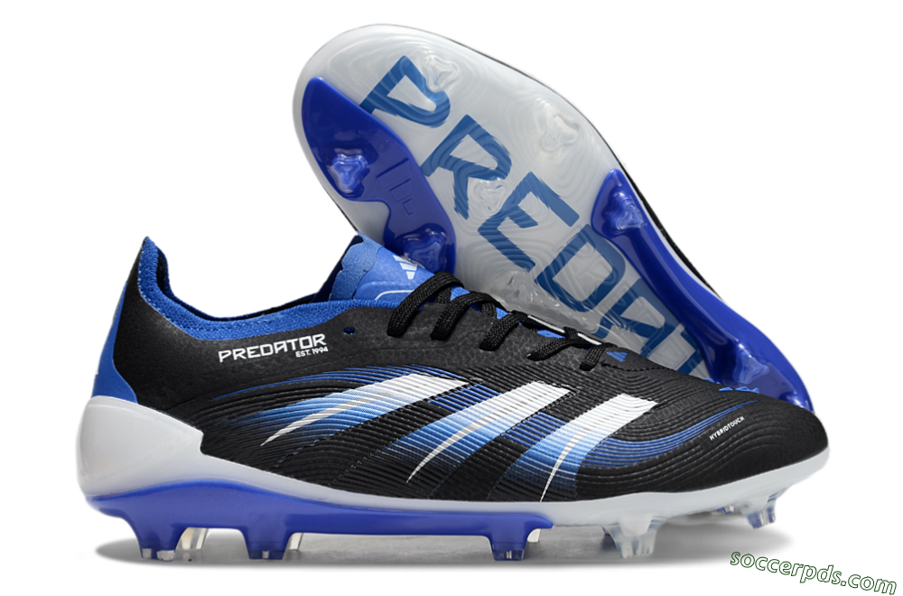 Adidas Predator Elite 25 FG Low-Tops Football Boots - Black/Blue/White 1