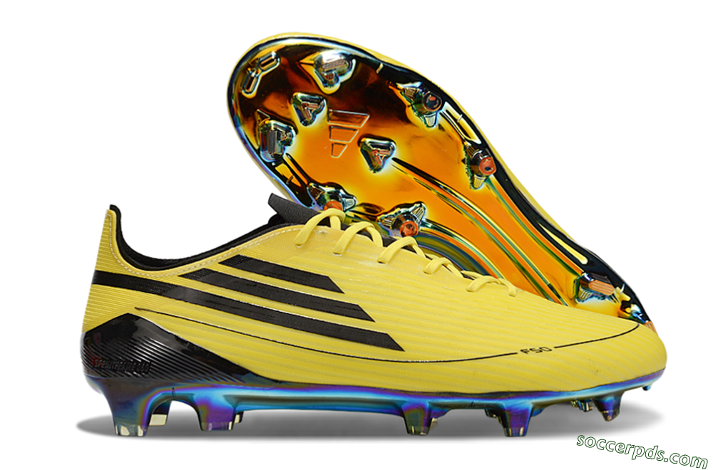 Adidas F50 Elite FG Low-Tops Football Boots - Yellow/Black/Gold 1