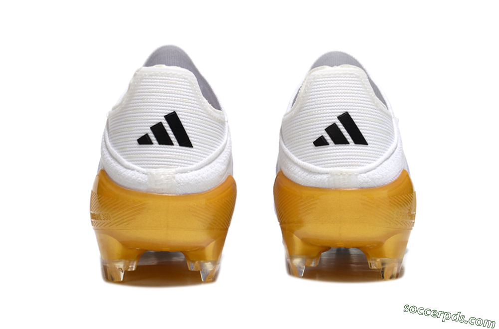 Adidas F50 Elite Laceless FG Low-Tops Football Boots - White/Black/Gold 5