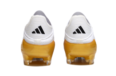 Adidas F50 Elite Laceless FG Low-Tops Football Boots - White/Black/Gold