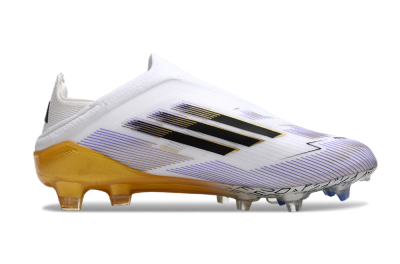 Adidas F50 Elite Laceless FG Low-Tops Football Boots - White/Black/Gold